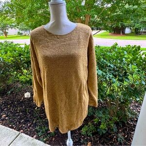 Jaclyn Smith vintage Gold Sequined Chiffon Layer Lagenlook Sweater vintage